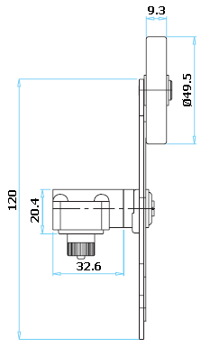 Габариты "верхушки" концевого выключателя L5K13MEL123