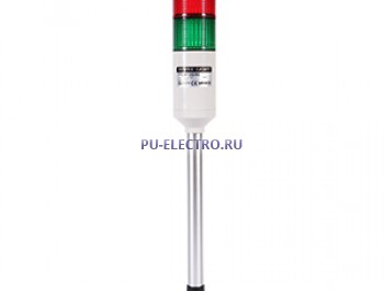 PTE-APF-202-RG Светодиодная сигнальная колонна 56мм. led, постоянное + мигающее свечение, 2 секции, 24 В AC/DC, красн../зел.