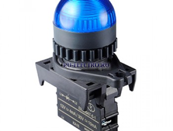 L2RR-L1BD, Контрольная лампа Куполовидная, LED 12-30VDC/AC, НЗ, цвет Голубой