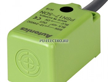 PSN17-5DP2 (стандартный кабель 2м) Датчик индуктивный в прямоугольном корпусе новой конструкции,  12-24VDC, размер 17x18x35,6мм, материал корпуса - пластик, индикатор, кабель 2м