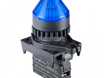 L2RR-L2BD, Контрольная лампа Конусовидная, LED 12-30VDC/AC, НЗ, цвет Голубой