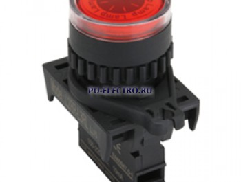 L2RR-L3BL, Контрольная лампа Плоская, LED 100-220VAC, НЗ, цвет Голубой