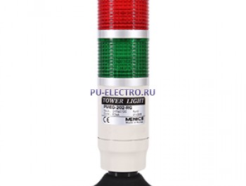 PMEG-202-RG Светодиодная сигнальная колонна диаметр 45мм. Установка на пластиковое основание, 2 секции, 24AC/DC, цвет: Красный, Зелёный