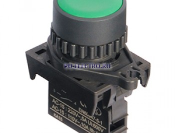 S3PF-P1GA, Кнопка нажатия, НО, цвет Зеленый