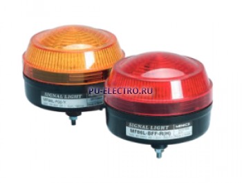 MS86L-FFF-R-F Светодиодная сигнальная лампа d=86мм 90-240VAC, постоянное + мигающее свечение, Цвет красный, Низкопрофильный тип плафона