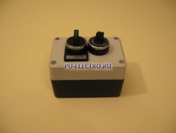 Пост управления с потенциометром, переключателем на 3 позиции с фиксацией, со светодиодной подсветкой 24 AC/DC