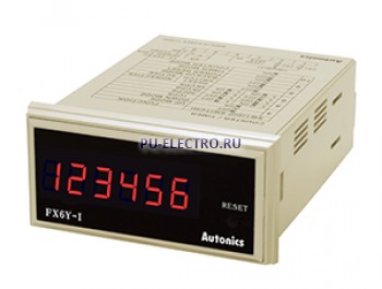 FX6Y-I 100-240VAC Цифровой счётчик-таймер, индикаторный, 72х36мм, 6 разрядный, питание100-240VAC