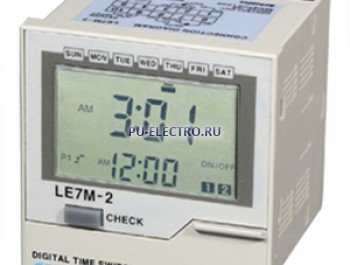 LE7M-2 100-240VAC  Недельный/годовой таймер, LCD дисплей, имеет два независимых релейных выхода