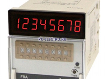 F8B 100-240VAC, Счетчик ипльсов - Индикатор, 8 цифр, W72 X H72 X L113mm, Скорость счета 1 имп./сек, 30 имп./сек, 2 кимп./сек, 5 кимп./сек