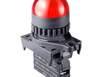 L2RR-L1RL, Контрольная лампа Куполовидная, LED 100-220VAC, НЗ, цвет Красный